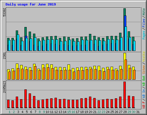Daily usage for June 2019