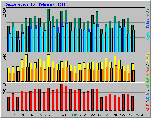 Daily usage for February 2020
