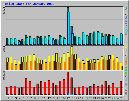 Daily usage for January 2022