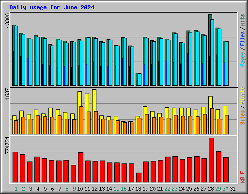 Daily usage for June 2024