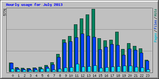 Hourly usage for July 2013