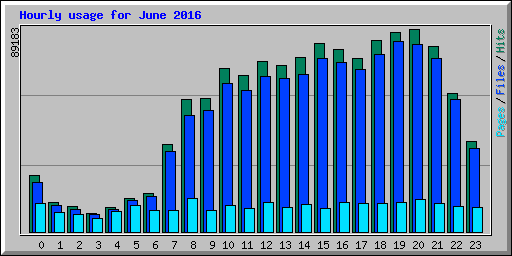Hourly usage for June 2016