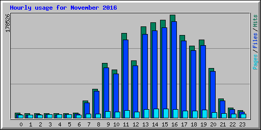 Hourly usage for November 2016