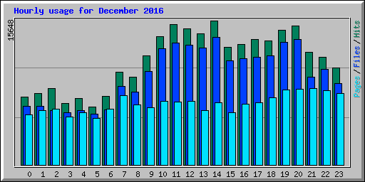 Hourly usage for December 2016