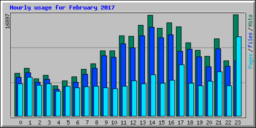 Hourly usage for February 2017