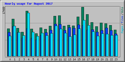 Hourly usage for August 2017