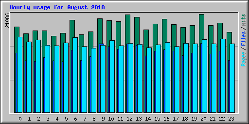 Hourly usage for August 2018