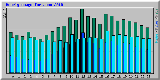 Hourly usage for June 2019