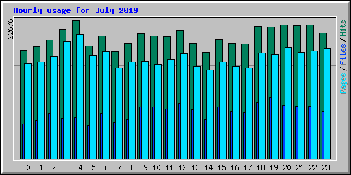 Hourly usage for July 2019