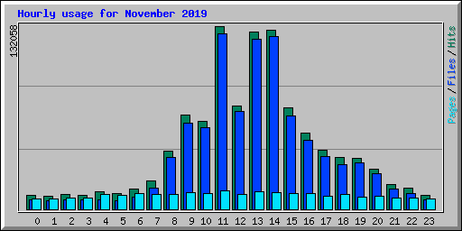 Hourly usage for November 2019