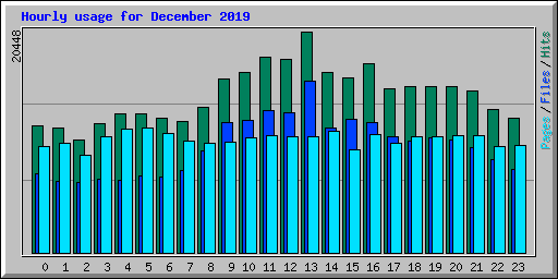 Hourly usage for December 2019