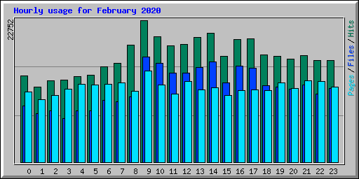 Hourly usage for February 2020