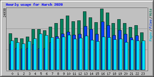 Hourly usage for March 2020
