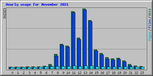 Hourly usage for November 2021