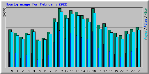 Hourly usage for February 2022