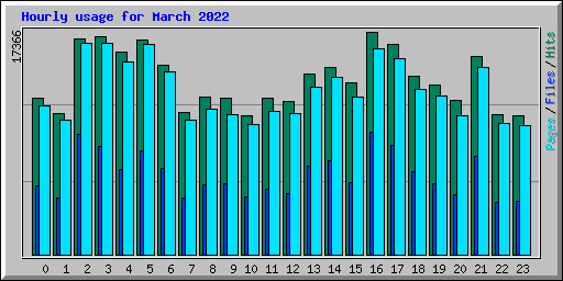 Hourly usage for March 2022