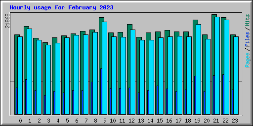 Hourly usage for February 2023