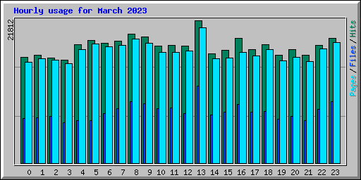 Hourly usage for March 2023