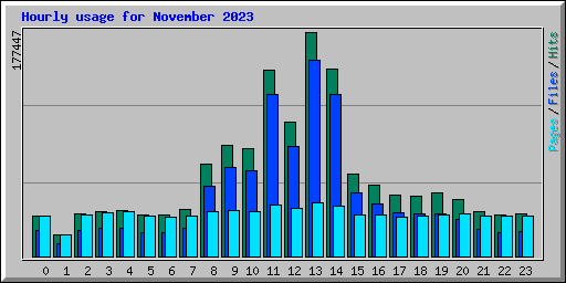 Hourly usage for November 2023