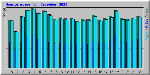 Hourly usage for December 2023