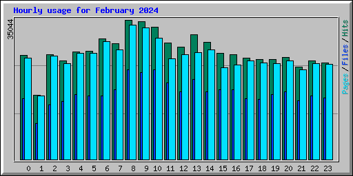 Hourly usage for February 2024