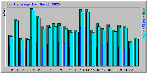 Hourly usage for April 2025