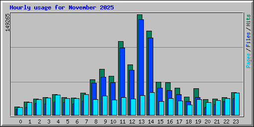 Hourly usage for November 2025